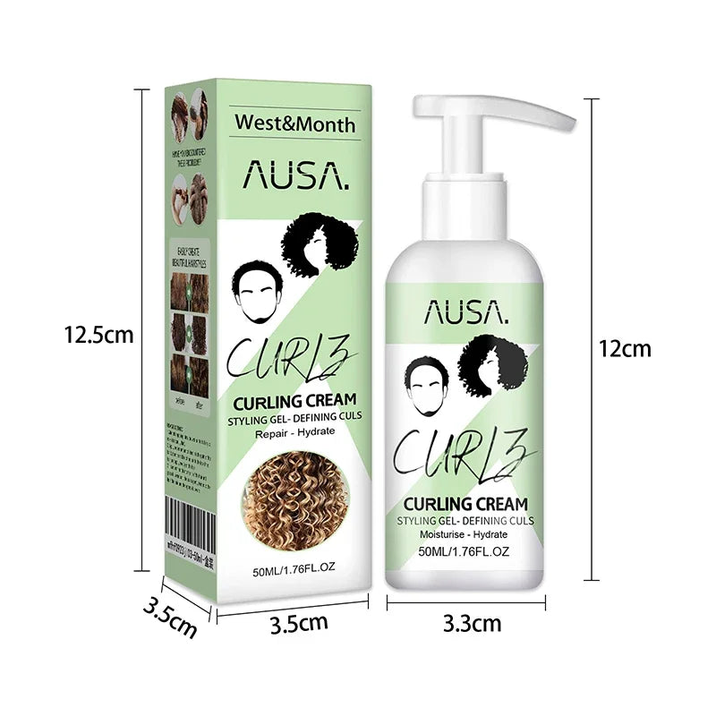Crema para rizar el cabello de 50 ml, previene la rotura, antifrizz, elasticidad, loción potenciadora, moldeadora, suave, hidratante, cuidado del cabello