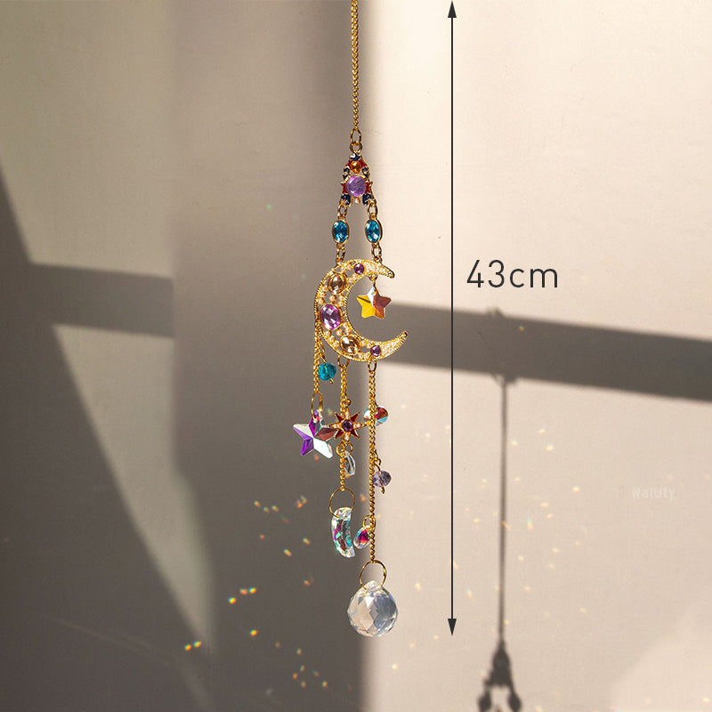 Colgante de cristal para jardín, atrapasol, campanillas de viento, prisma arcoíris, cadena de cristal para ventana, campana colgante, árbol de Navidad, decoración del hogar