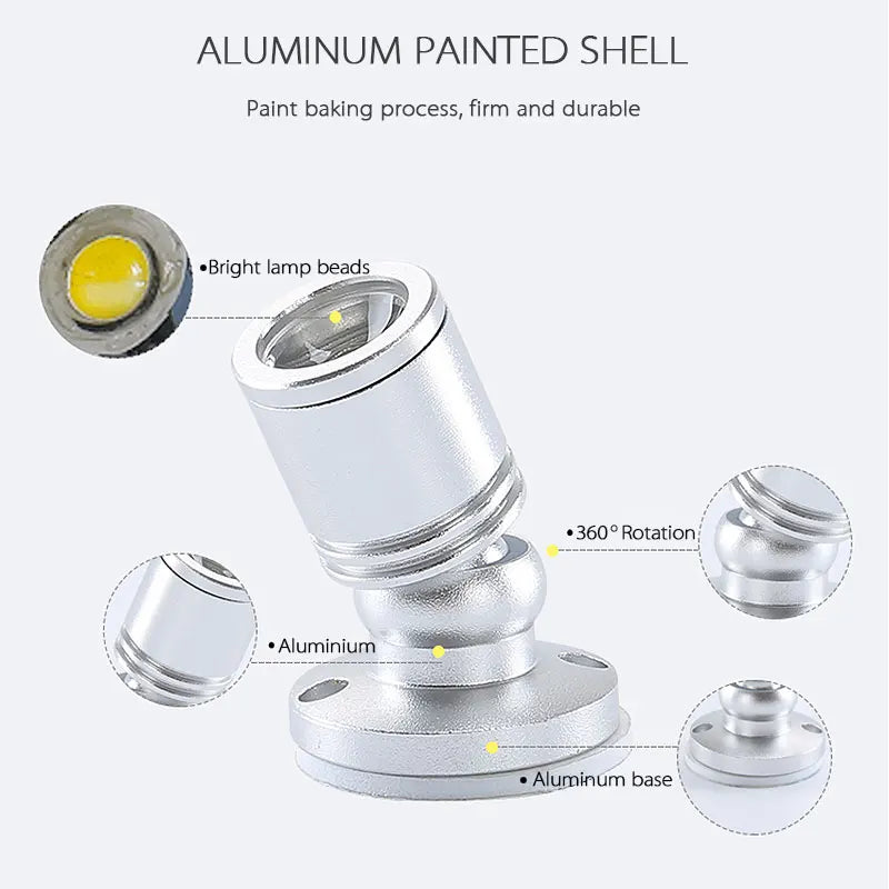 USB LED Spotlight 3W DC5V Jewelry Cabinet Showcase Counter Lamp Surface Mounted Ceiling Mini Spot Light USB 5V Interface