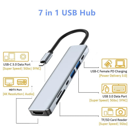 USB C Hub to 4K HDMI-Compatible SD TF Card Reader USB 3.0 2.0 Type C Charging Docking for MacBook iPad Samsung S22 Dex TV Mouse