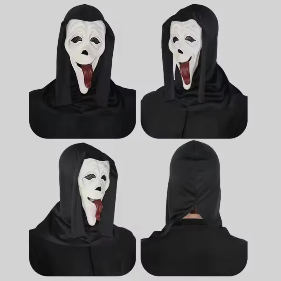 Máscara de Terror para Cosplay de Halloween (Grito), Máscara de Esqueleto Respirável para Festas de Terror e Role-Playing de Halloween
