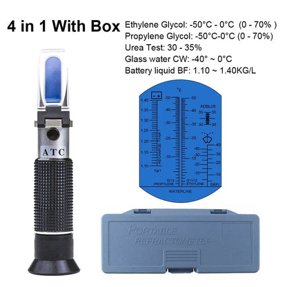 ATC Refractometer Antifreeze Freezing Point Coolant Tester Adblue Concentration Ethylene Glycol Car Battery Refractometer