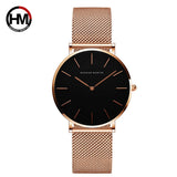 HANNAH MARTIN Women Watch Nordic Minimalist Japan Quartz Movement 3Bar Waterproof Women 36mm Full Rose Gold Dropshipping Watches