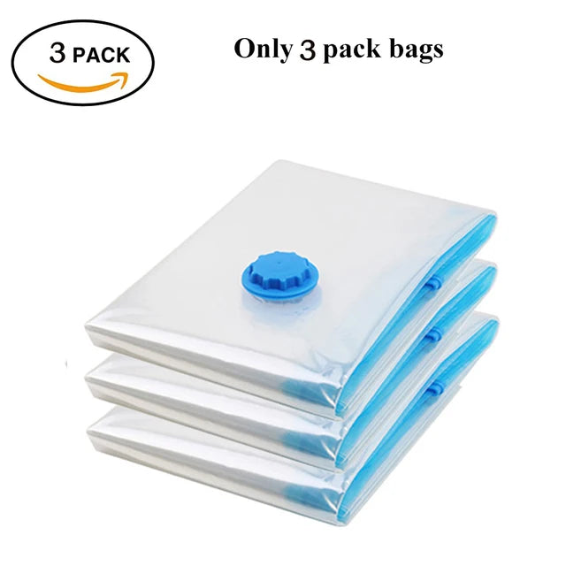Sacos de armazenamento a vácuo organizador de guarda-roupa saco de vedação a vácuo sacos de poupança de espaço para roupas travesseiro cama cobertor embalagem storager