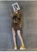 Fujin 9cm Cow Suede Genuine Leather Women Vulcanized Shoes Platform Wedge Skate Boarding High Brand Heels Casual Summer Shoes