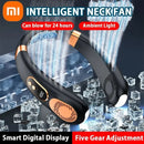 Xiaomi 8000mAh USB Hanging Neck Fan Portable Bladeless Mini Rechargeable Mute LED Digital Display Electric Air Cooler Handheld