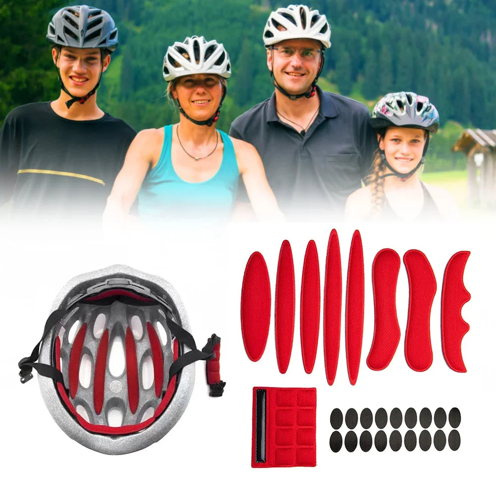 Helmet Padding Kit 27Pcs Bicycle Replacement Universal Foam Pads Set for MTB Bike Motorcycle Cycling Sportswear Accessories