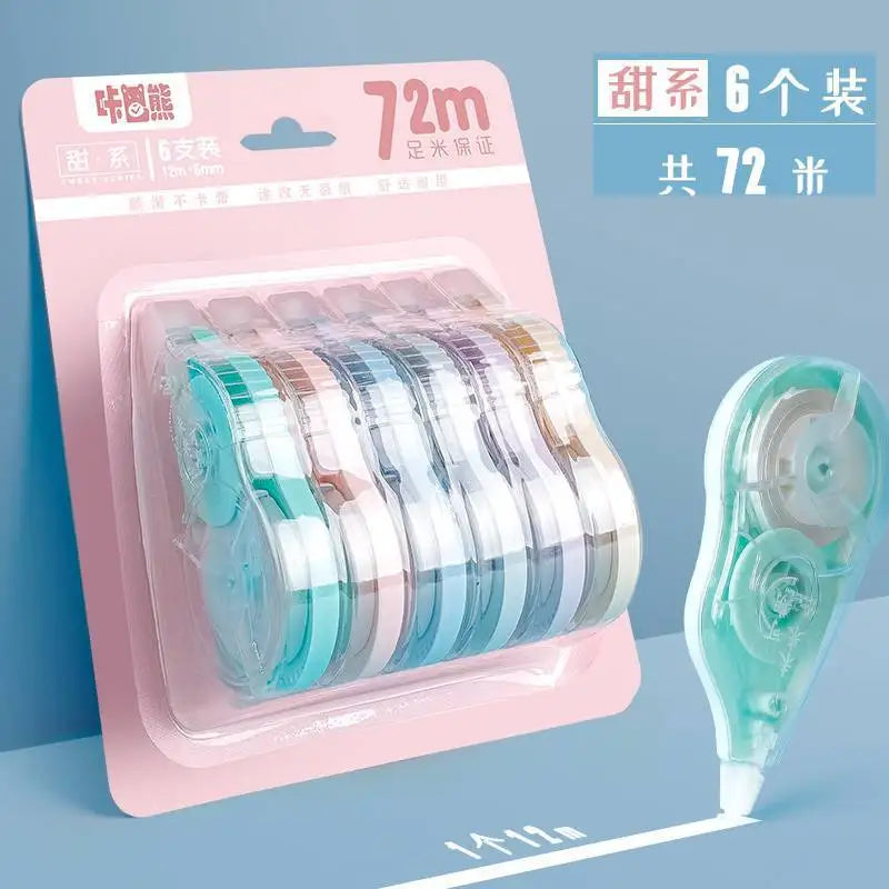 5/6PCS Permanent Adhesive Tape Correction Tape Roller Set Smooth Compact Design with No Drying Time Adhesive Grooves for School