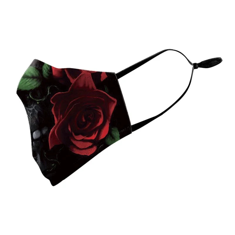 Máscara Unissex Ajustável Impressa em 3D com Estampa de Caveira de Terror (Fantasma/Zumbi/Meia-Face) para Festas, Halloween e Carnaval (Adulto)