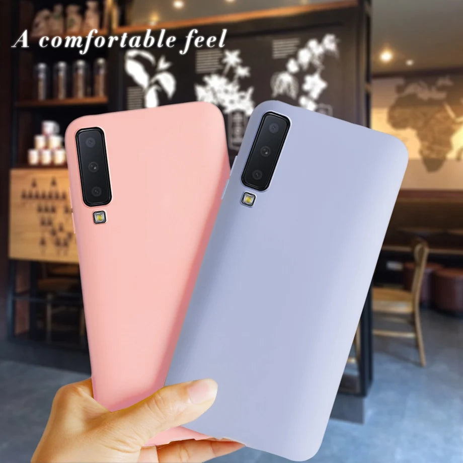 Funda para teléfono Samsung Galaxy A7 2018, carcasa de silicona mate suave para carcasa trasera Samsung A7 2018 A750 A750F