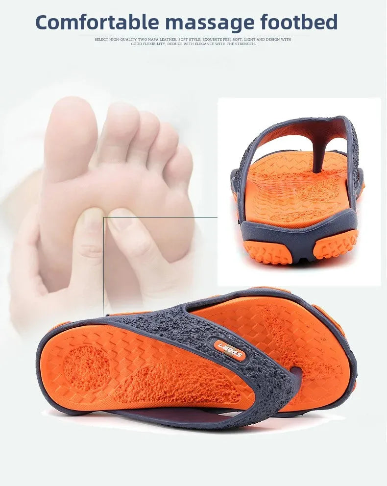 Men's Summer 2025 Trendy Flip-Flops Beachwear Slippers Anti-slip Deodorant Casual Shoes Plastic Slip-On Sandals for Adults