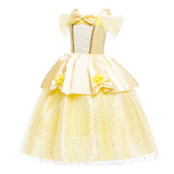 2025 Cosplay Belle Princess Dress Girls Dresses For Beauty and beast Party Clothing Magic stick crown Costume 3-12Y
