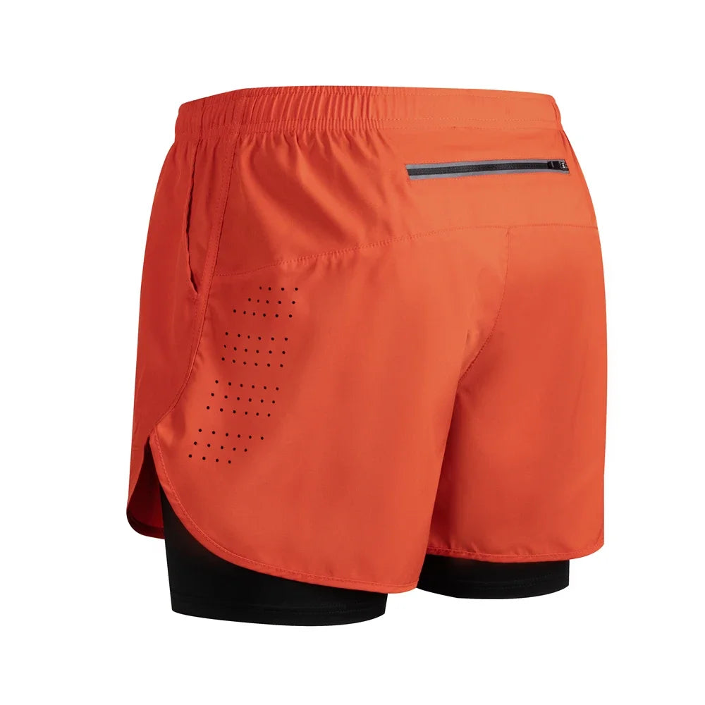 2025 New Men's Running Shorts Fitness Quick-drying Double Layer Shorts Men Workout Training sweatpants Bodybuilding Short Pants