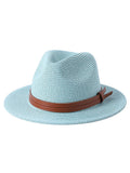 56-58-59-60CM New Natural Panama Soft Shaped Straw Hat Summer Women's/Men's Wide Brim Beach Sun Cap UV Protection Fedora Hat