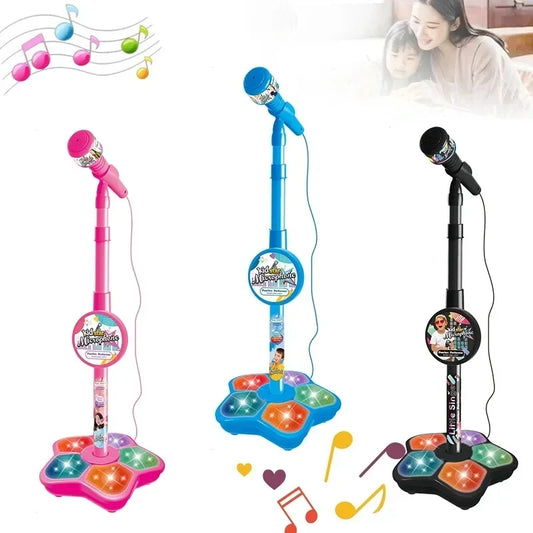 Micrófono para niños con soporte, karaoke, instrumento musical, juguete educativo para entrenar el cerebro, regalo de cumpleaños para niñas y niños.