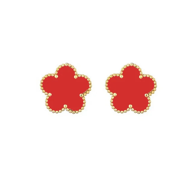 Stainless Steel Clover Bracelet for Women 14k Gold Silver Five Leaf Flower Delicate Lucky Link Bracelets Jewelry for Girls 