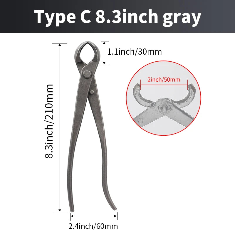 Onnfnag Profissional Root Cutter Bonsai Cutter Concave Edge Scissors Steel Bonsai Tools for Pruning Bonsai Tree Brunches Knots