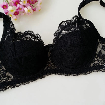 Nuevos sujetadores sexis de encaje floral para mujer, sujetador push up fino de verano, color sólido, ropa interior cómoda y transpirable, lencería de moda femenina.
