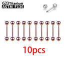 1/5/10pcs G23 Titanium External Internal thread Piercing Jewelry 14G 16G Long Industrial Sexy Barbell Barbell Ring Tongue