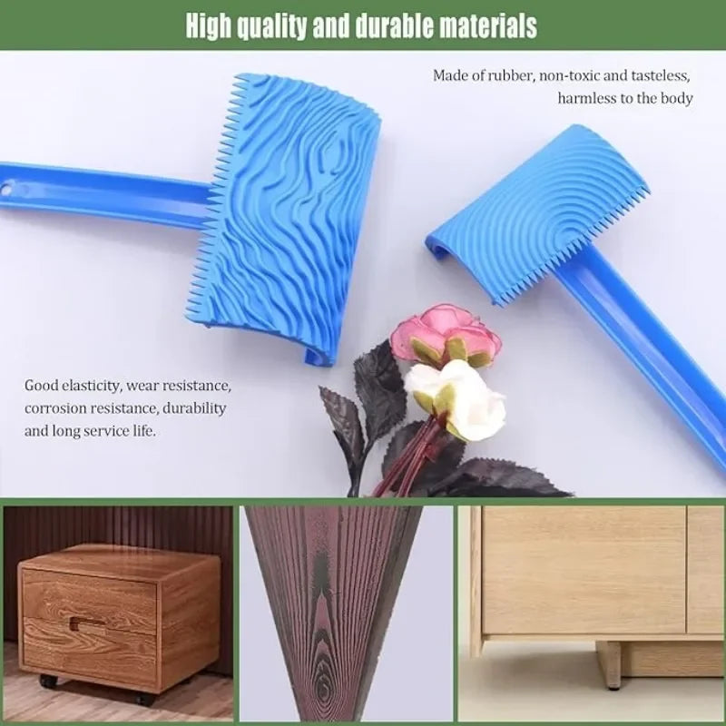 7 Inch DIY Graining Painting Tool Wood Texture Paint Roller  imitation  Wood Pattern Tools For Wall Room Art Wood Grain Tool Set