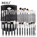 BEILI Black Makeup brushes set Professional Natural goat fiber hair brushes Foundation Powder Contour Eyeshadow make up brushes