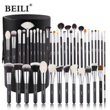 BEILI Black Makeup brushes set Professional Natural goat fiber hair brushes Foundation Powder Contour Eyeshadow make up brushes