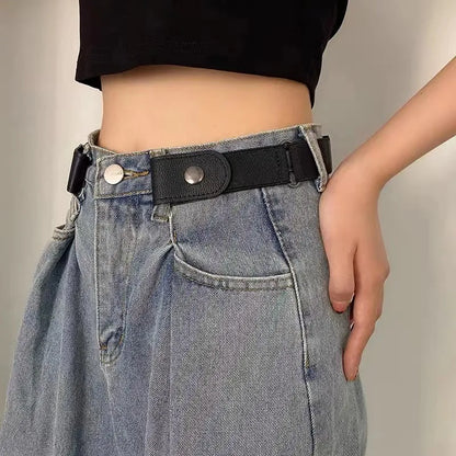 Cinturón elástico ajustable sin hebilla, 2/1 unidad, invisible, para mujer, hombre, pantalones vaqueros, vestido, fácil de usar.