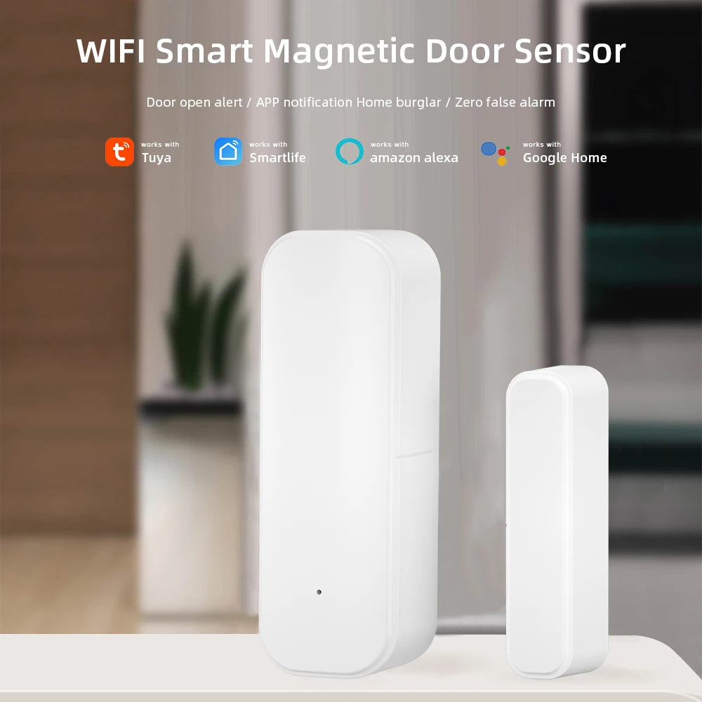 Tuya Wifi Door Sensor Window Entry Sensor Security Burglar Door Sensor Alarm Smart Life Magnetic Door Sensor Alexa Google Home