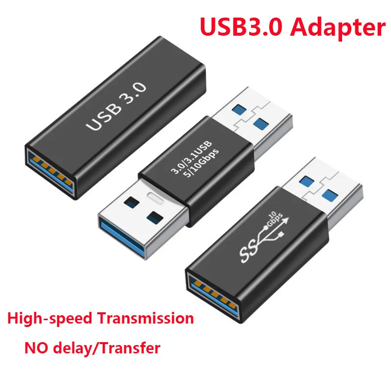 Conector USB 3.0, adaptador USB a USB de 5 Gbps Gen1, macho a macho, hembra, convertidor USB, cable extensor para SSD y HDD, enchufe de extensión USB 3.0.