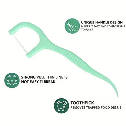100 palillos de dientes con sabor a menta, hilo dental suave para limpieza dental, higiene bucal, decoración de mesa y accesorios.