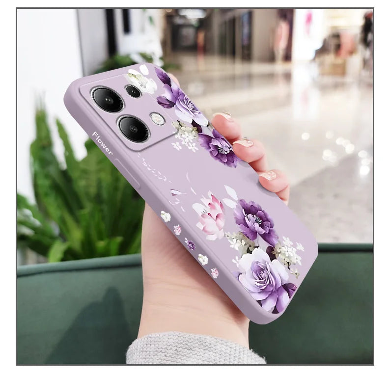 Beautiful Peony Phone Case For Xiaomi Redmi Note 14 13 12 12S 11 11S 10 10S 9 9S Pro Plus 4G 5G Liquid Silicone Cover