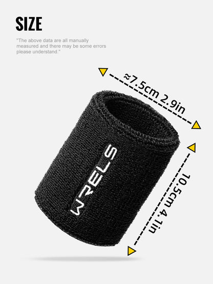 WRELS Wristbands Terry Cloth Moisture Wicking for Sports Tennis Gym Work Out Wristbands Sweatbands Absorbent Wrist Sweat Bands