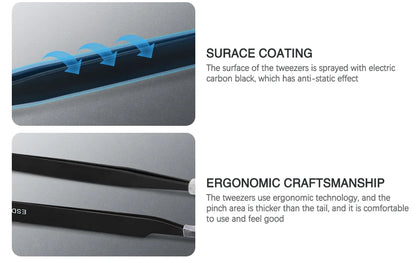 VVOSAI Curved Straight Tweezers Anti-static Precision Stainless Forceps Phone iPad Repair IC Chips Motherboard Repair Hand Tools