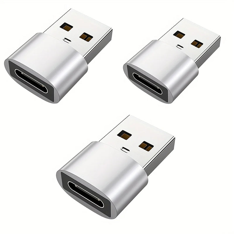 3-Pack USB to USB C Adapter, USB C Female to USB Male Super Fast Charging and OTG Converter Compatible with iPhone 15/14/13/12 P