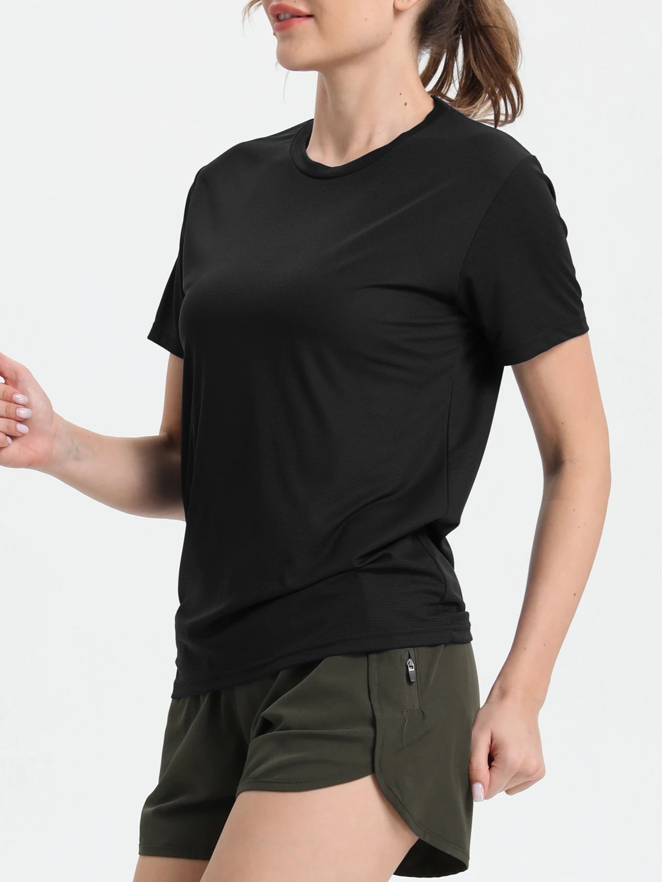 Women's Solid Color Ultralight Quick Dry Sport T-Shirt,Breathable Lightweight  ,Running Gym Compression Shirt