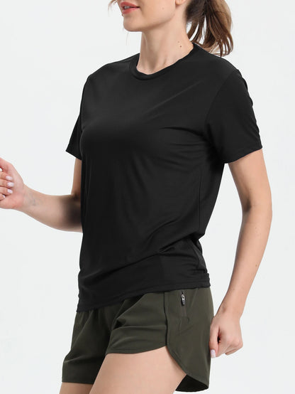 Women's Solid Color Ultralight Quick Dry Sport T-Shirt,Breathable Lightweight  ,Running Gym Compression Shirt