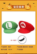 Super Marios Bros Cartoon Hat Adult Kids Game Super Luigi Bors Cosplay Hats Red Green Cap Children Cosplay Gifts