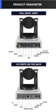 4K/1080P SDI NDI PTZ Camera 10X/20X Optical Zoom, HDMI/USB/POE | IP Live Streaming Camera for Church/Meeting/Broadcast (Youtube)