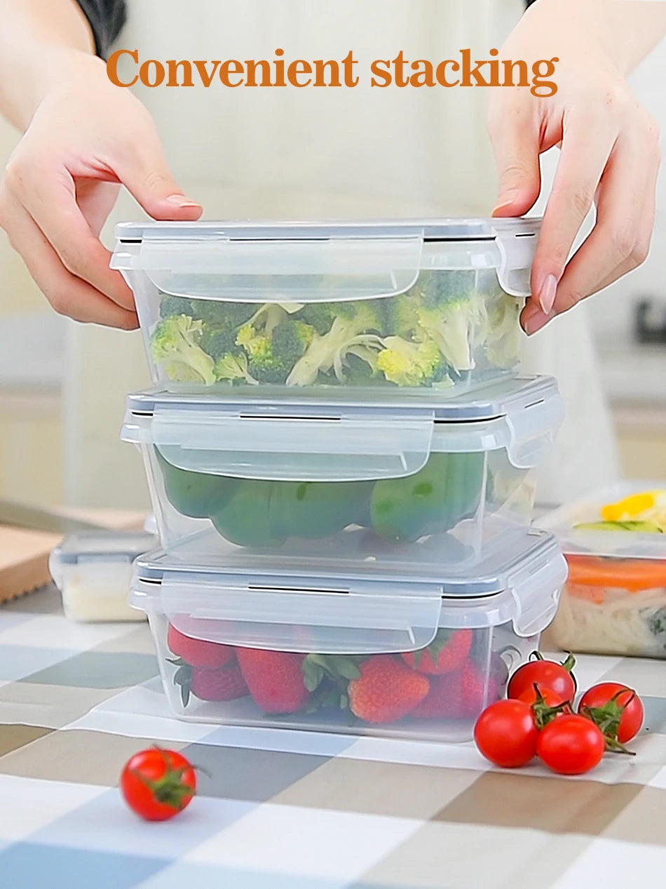 Food Storage Containers with Lids, Freezer Food Boxes, Lunchboxes, 16-piece set, 32 items (16 Containers, 16 Lids), 2200ml, 1740ml, 1000ml, 520ml, 240ml