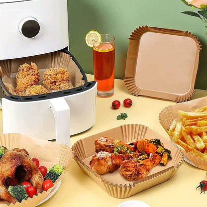 Cooking Paper Square Disposable Air Fryer Paper Air Fryer Paper Liner Oil-proof Water-proof Air Fryer Cooking Trays BakingPapers