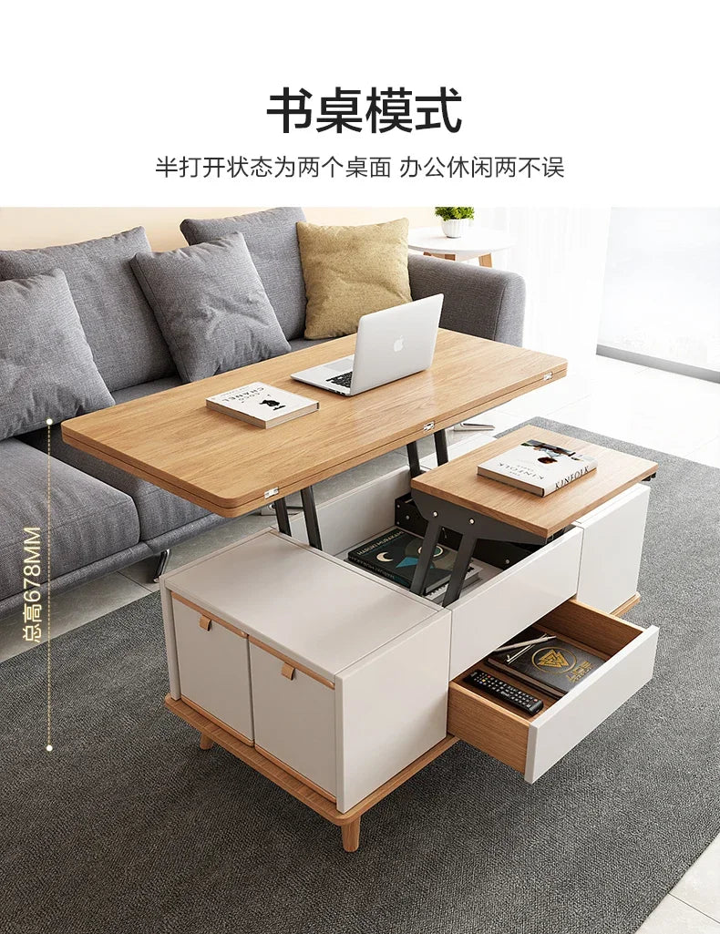 Lift Up Storage Coffee Table Trau White High Modern Nordic Coffee Table Minimalist Apartment Couchtisch Home Furniture
