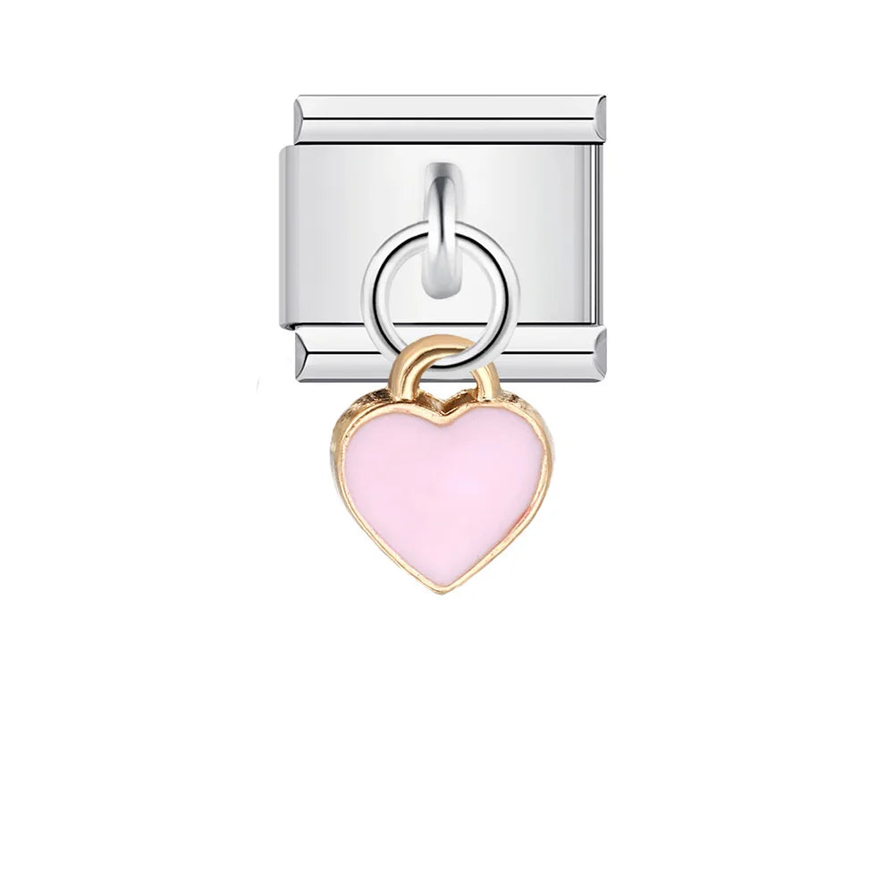 URING New Italian Charm Bracelet Pendant Series Shell Imitation Pearl Heart Personalized Assembly Chain Y2k DIY Making Jewelry