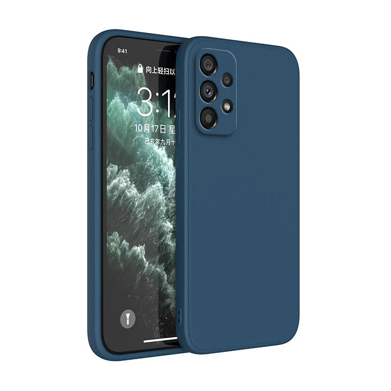 Funda de silicona original para Samsung A32, A42, A52, A52S, A72, A13, A23, A33, A53, A73, A14, A24, A34, A54 5G, funda protectora para cámara