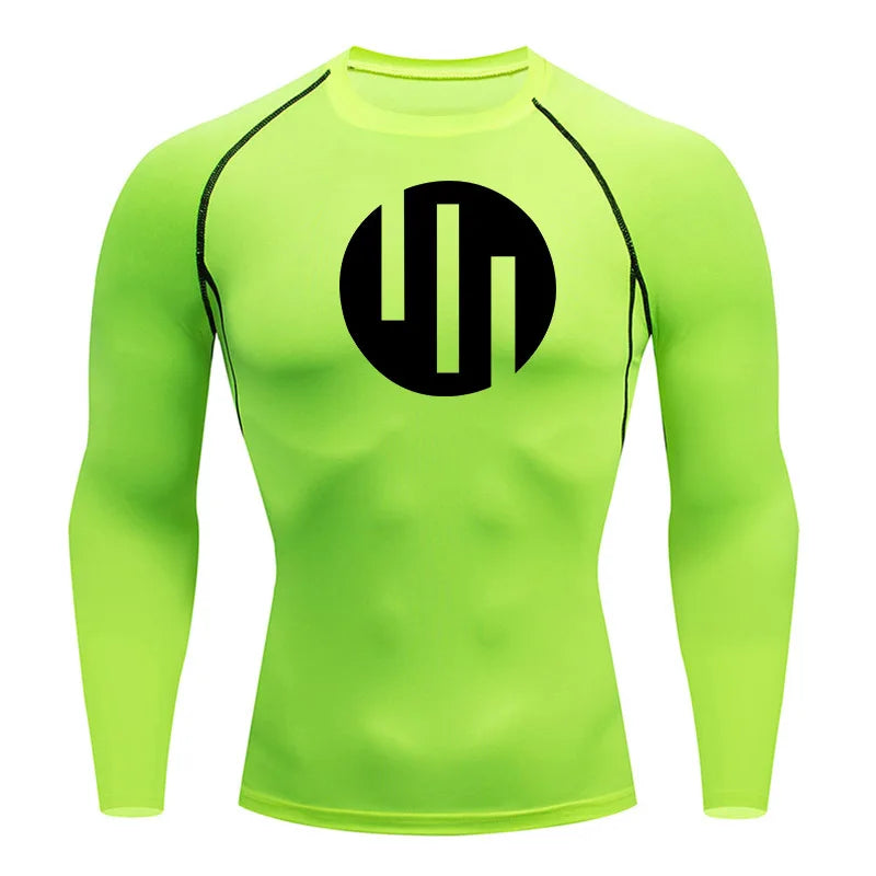 Gym Short Sleeve Running T-Shirt Men's Compression Long Sleeve Shirt Sun Protection Quick Drying Sports Top Black Sportswear 4xl