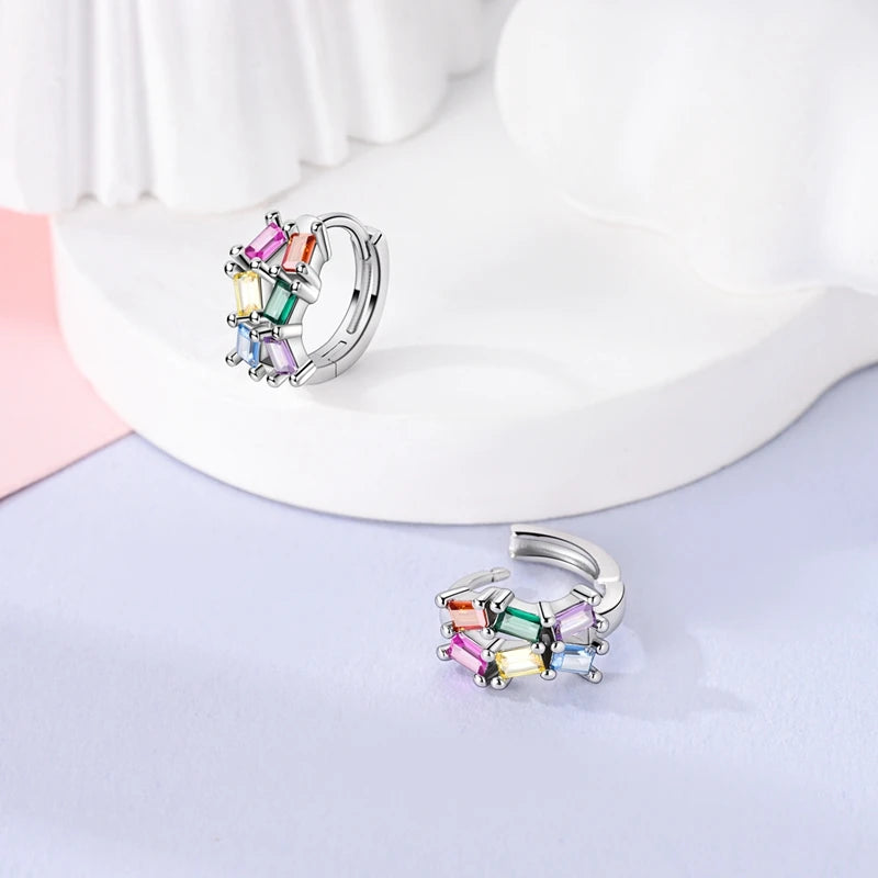 Real 925 Sterling Silver Colorful Dragonfly Butterfly Animal Earrings For Women Exquisite Birthday Anniversary Jewelry Gifts