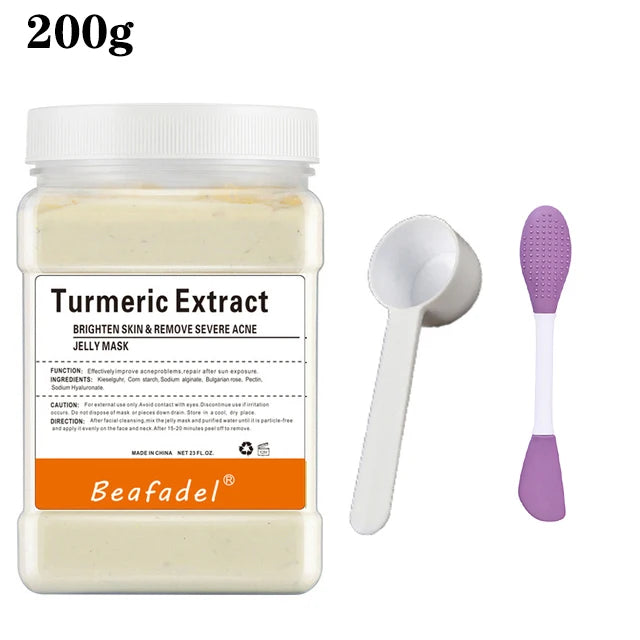 Mascarilla de hidrogelatina suave de 650 g en polvo, mascarilla de hidrogelatina casera, exfoliante con ácido hialurónico, mascarilla facial de rosas para el cuidado de la piel.
