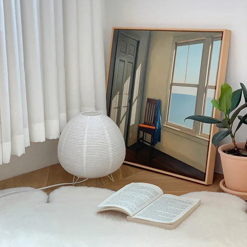 Japanese Lantern Led Table Lamp Living Room Bedroom Bedside Rice Paper Lights Study Homestay Art Creative Decor Table Lights