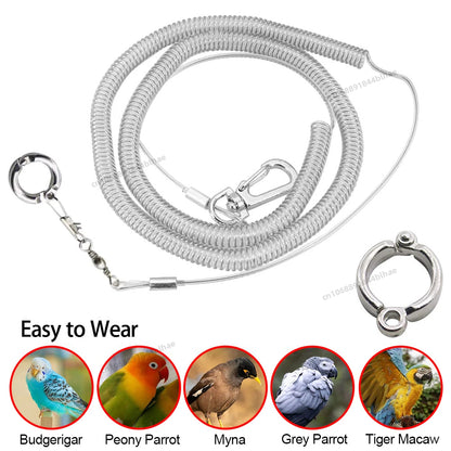 Bird foot Chain Parrot Anti-flying Traction Rope Bird Feet Bracelet Alloy Foot Ring Pet Bird Flying Travel Training Leash