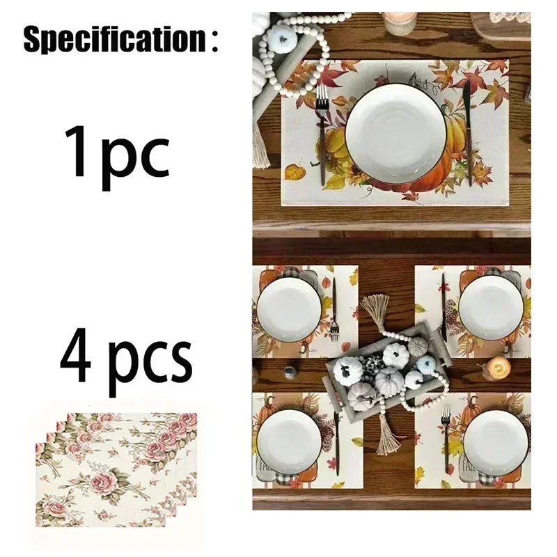 4Linen Placemats Abstract Geometric Pattern Kitchen Decor Decorative Accessories Ableware Pads Room Dining Table Decor