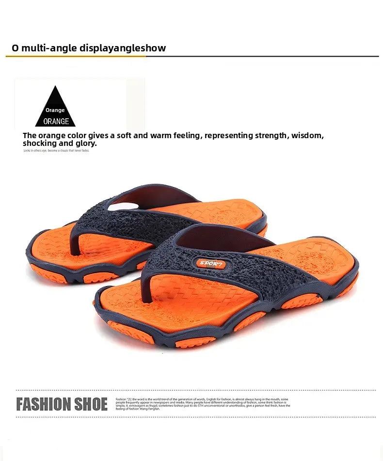 Men's Summer 2025 Trendy Flip Flops Beachwear Slippers Anti-slip Deodorant Casual Shoes Plastic Slip-On Sandals for Adults